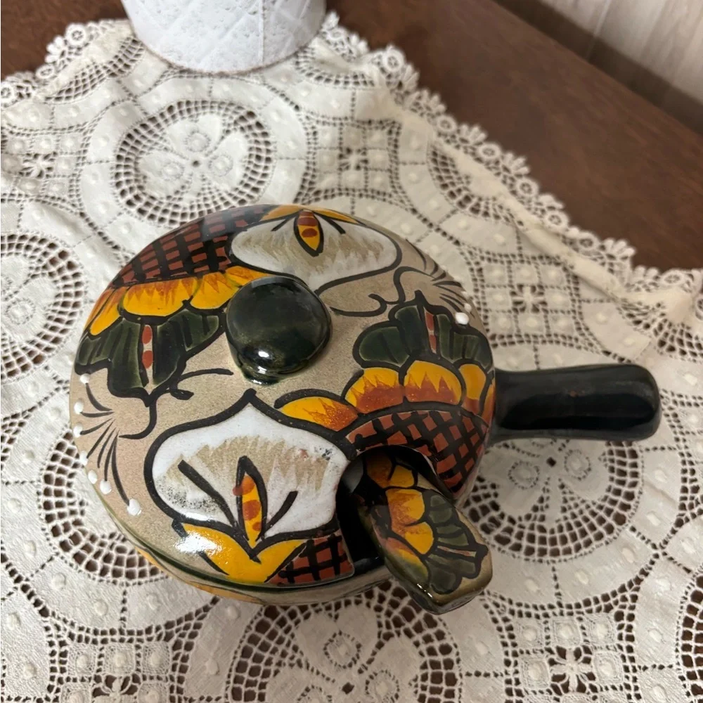 Handcrafted Mexican Talavera Salsa Guacamole Bowl with Spoon